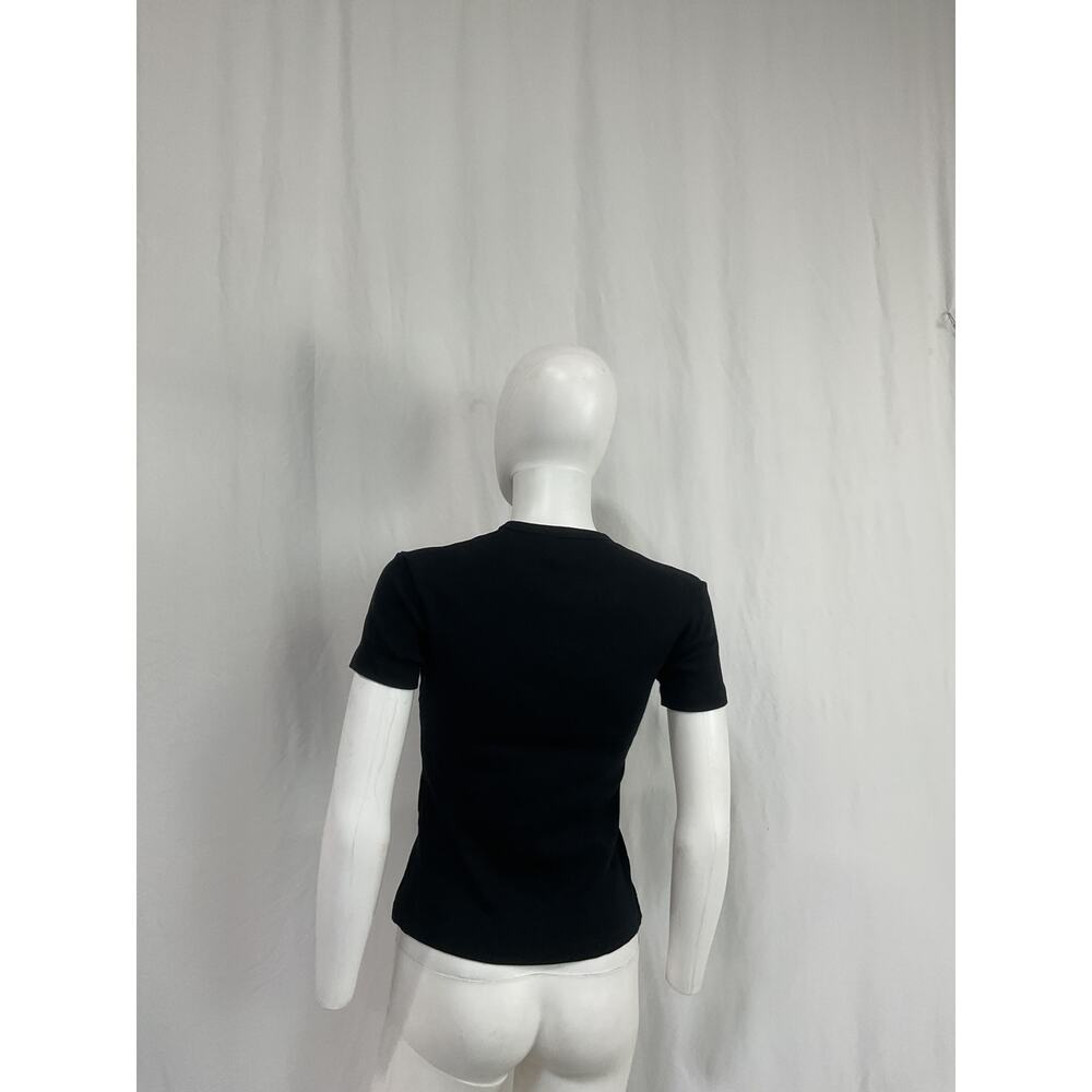 Off-White 'Basic' Black Cotton Ribbed Tee Size 42 - image 3